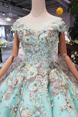 New Prom Dresses Ball Gown Quinceanera Dresses With Applique Beads DMK15