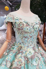 New Prom Dresses Ball Gown Quinceanera Dresses With Applique Beads DMK15