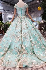 New Prom Dresses Ball Gown Quinceanera Dresses With Applique Beads DMK15