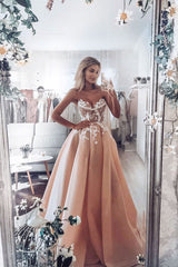 Sweetheart Tulle Lace Long Prom Dress Lace Evening Dress DMP61