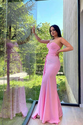 Elegant Mermaid Sweetheart Pink Prom Dresses Long Formal Evening Dress DM1965