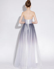 A Line Halter Tulle Long Prom Dresses With Appliques DML28