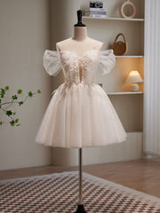 A-line Off-the-shoulder Cute Short Prom Dress Elegant Homecoming Dress lop253|Selinadress