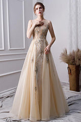 A Line Long Prom Dresses With Beading Formal Evening Gown DML30