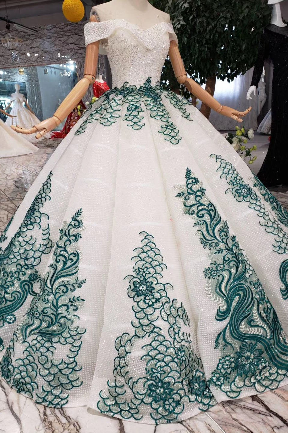 Off the Shoulder Prom Dresses,Ball Gown Wedding Dress, Quinceanera Dresses DMK7