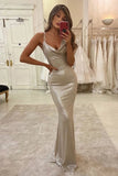Stunning Mermaid Spaghetti Straps Long Prom Dresses Formal Evening Dress DMP206