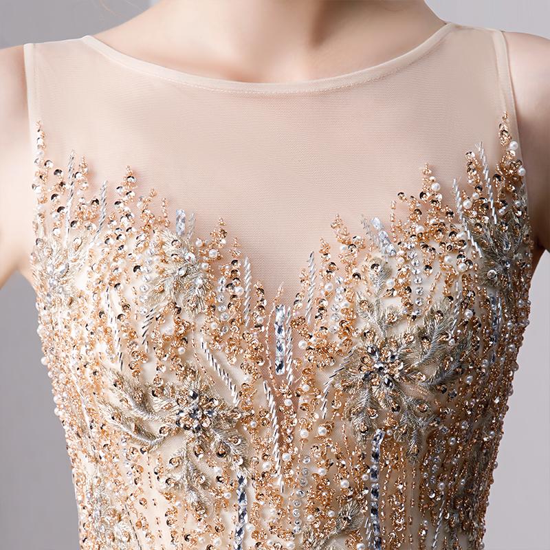 A Line Long Prom Dresses With Beading Formal Evening Gown DML30