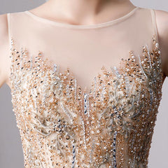 A Line Long Prom Dresses With Beading Formal Evening Gown DML30