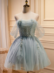 A-line Off-the-shoulder Beaded Short Prom Dress Cute Homecoming Dress Cocktail Dresses lop259|Selinadress