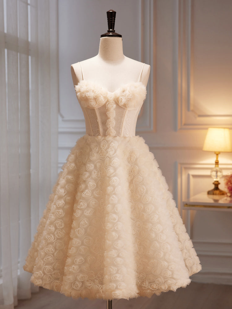 A-line Spaghetti Straps Short Prom Dress Luxury Tulle Homecoming Dress Bellapromdress A-line Spaghetti Straps Short Prom Dress Luxury Tulle Homecoming Dress Bellapromdress