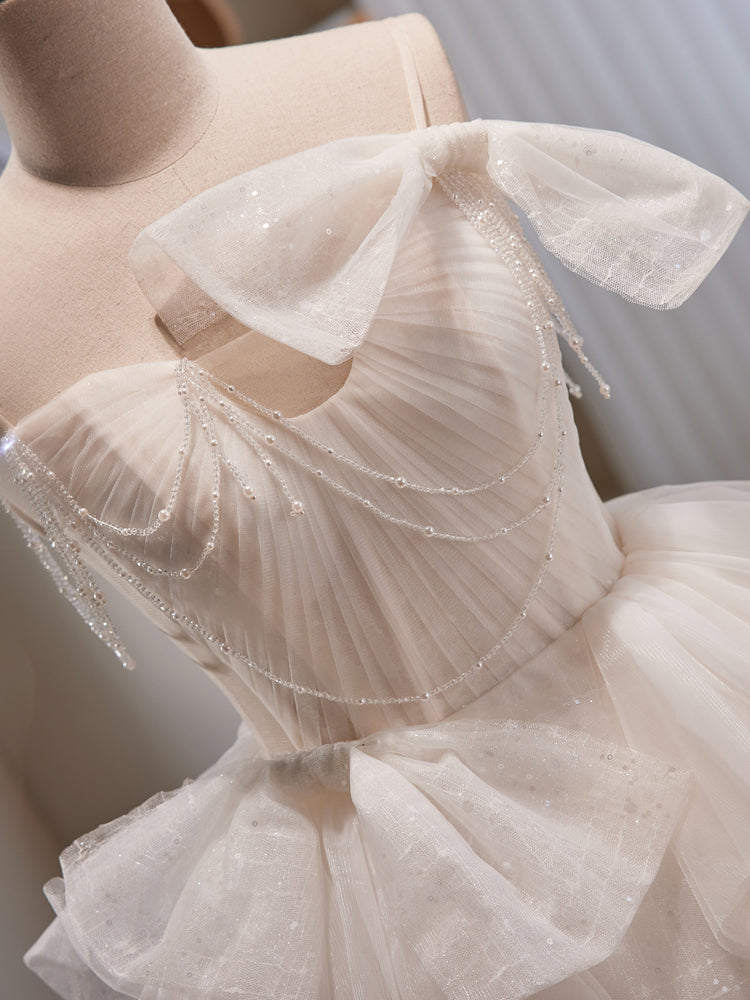 A-line Strapless Ivory Short Prom Dress Beaded Homecoming Dress lop251 Bellapromdress A-line Strapless Ivory Short Prom Dress Beaded Homecoming Dress lop251 Bellapromdress